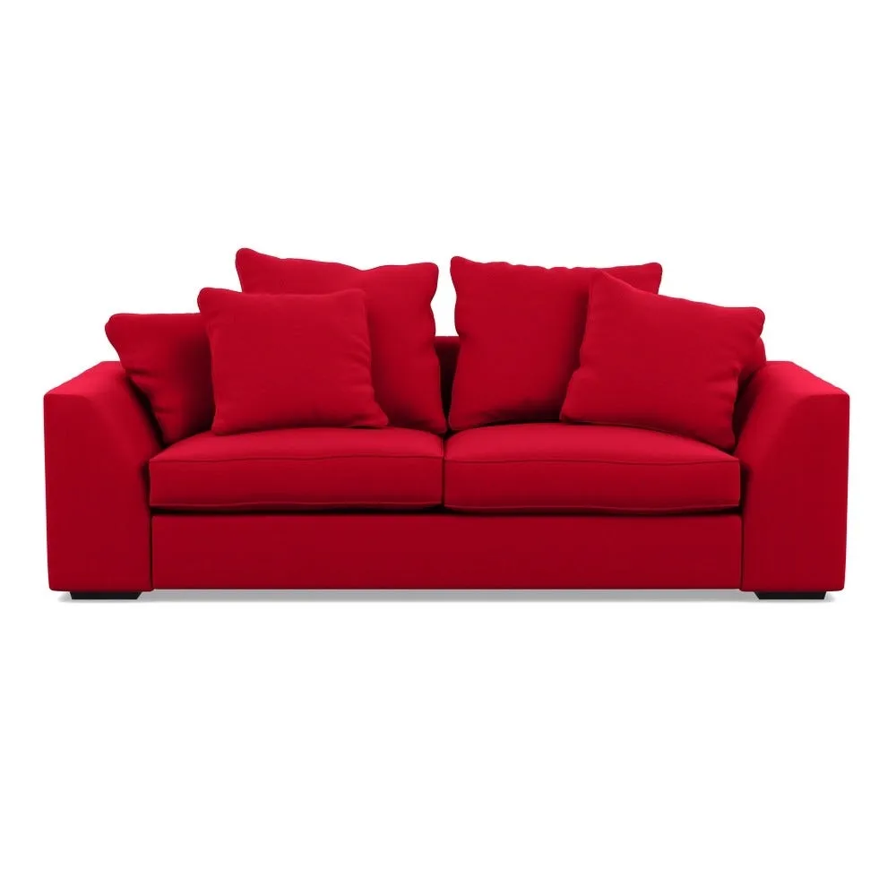 Heal's Cumulus 4 Seater Sofa Melton Wool Red Oxide Black Feet 2