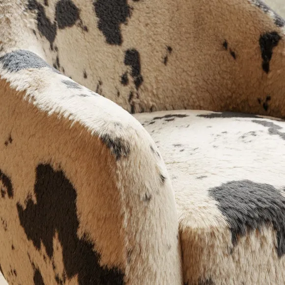 Kaspar Faux Cow Fur Tub Chair 3