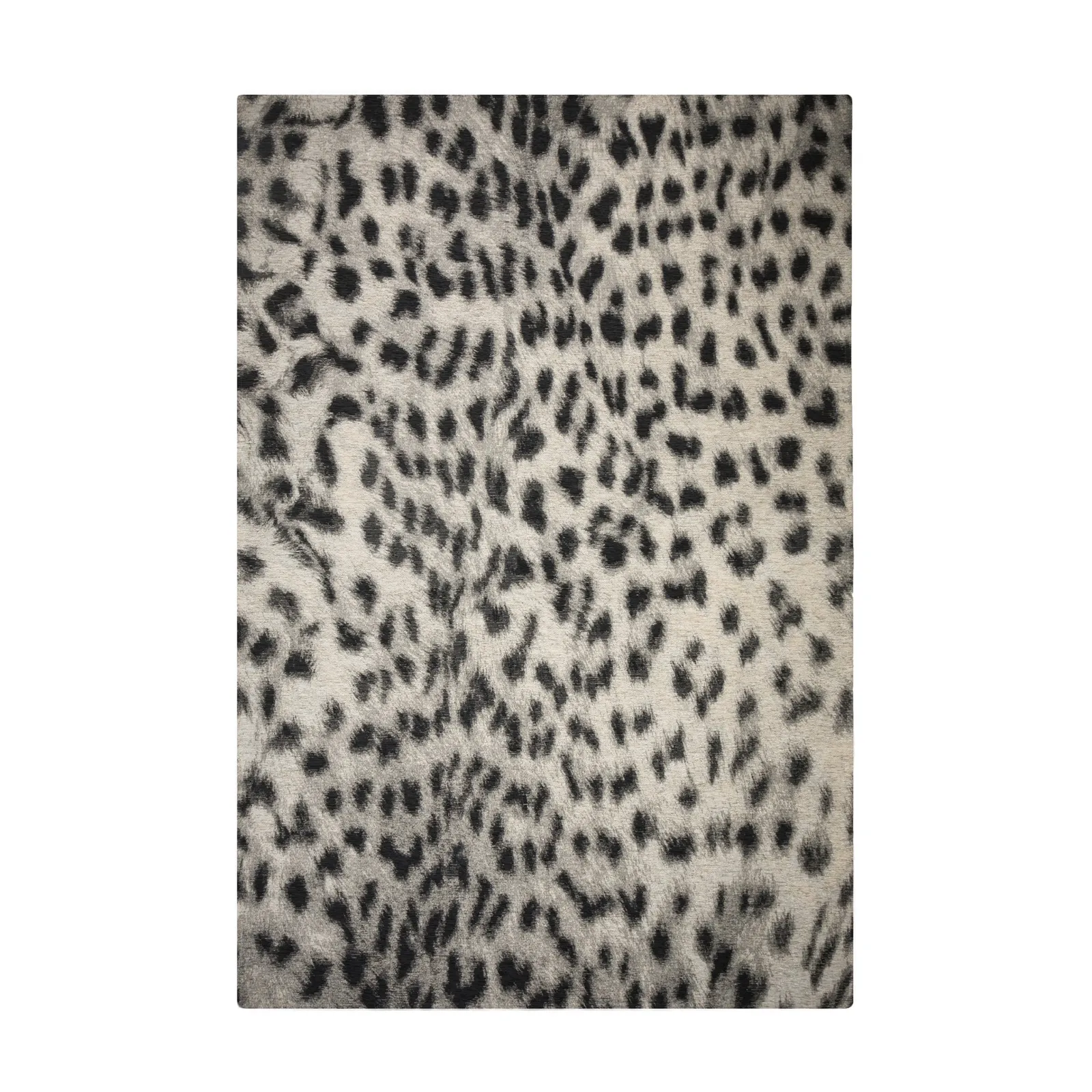 Snow Leopard Rug Grey and Black