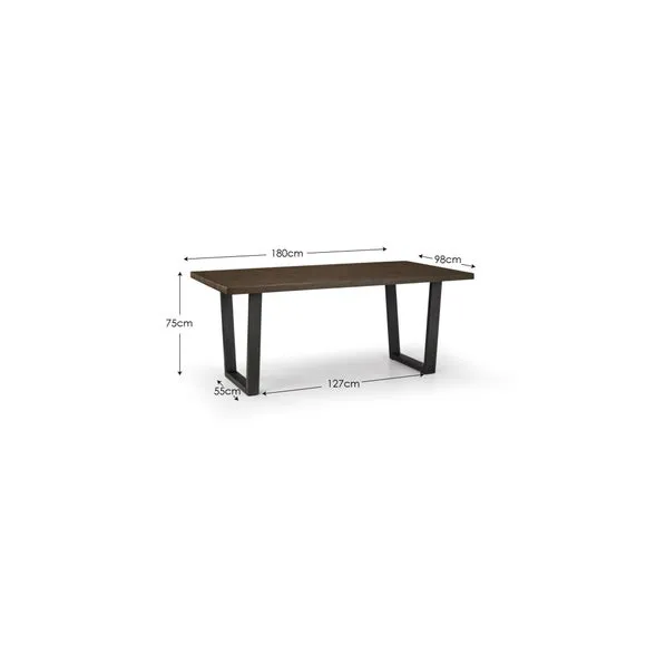 Brooklyn 6 Seater Rectangular Dining Table, Oak 4