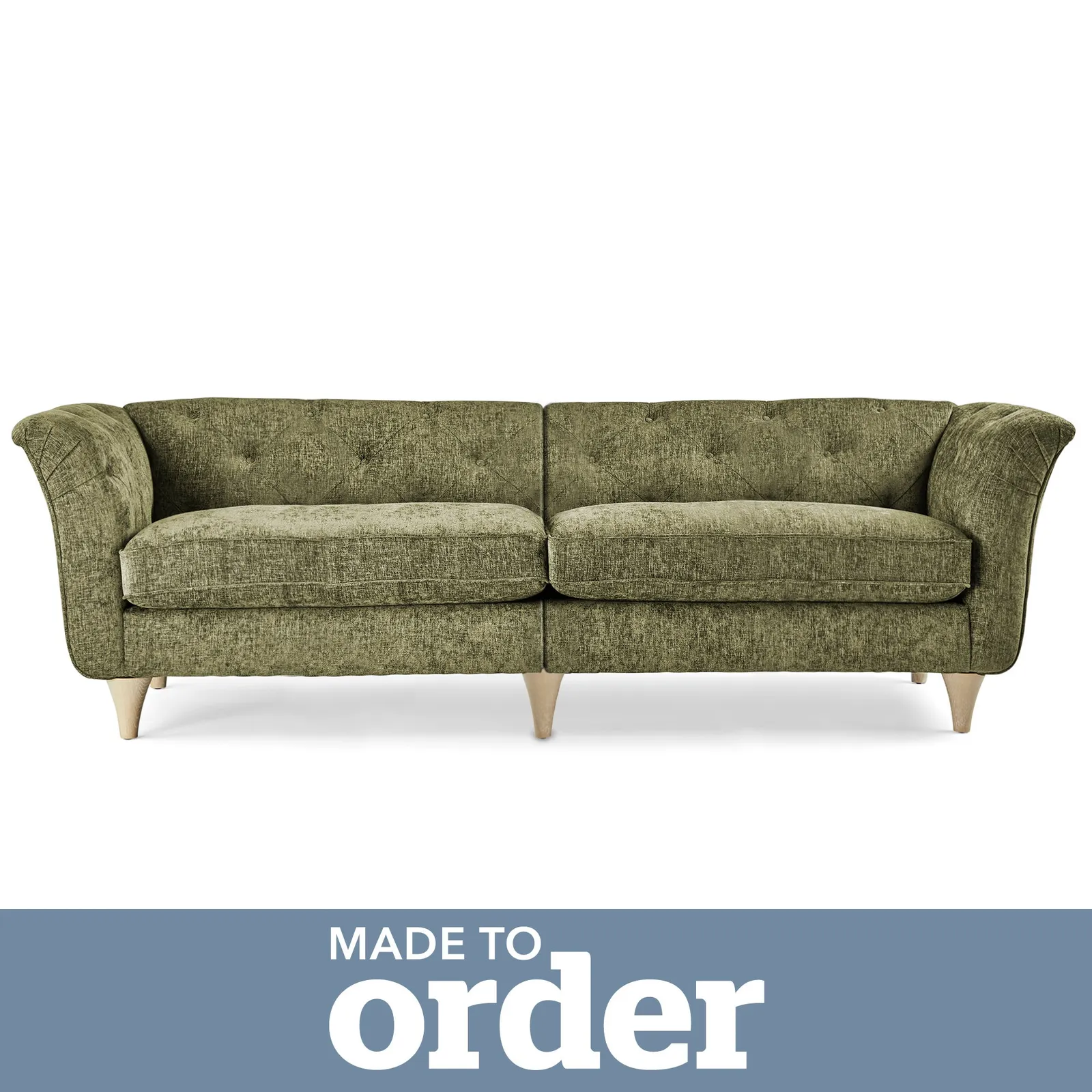 Jaipur 4 Seater Sofa Luxury Chenille Green