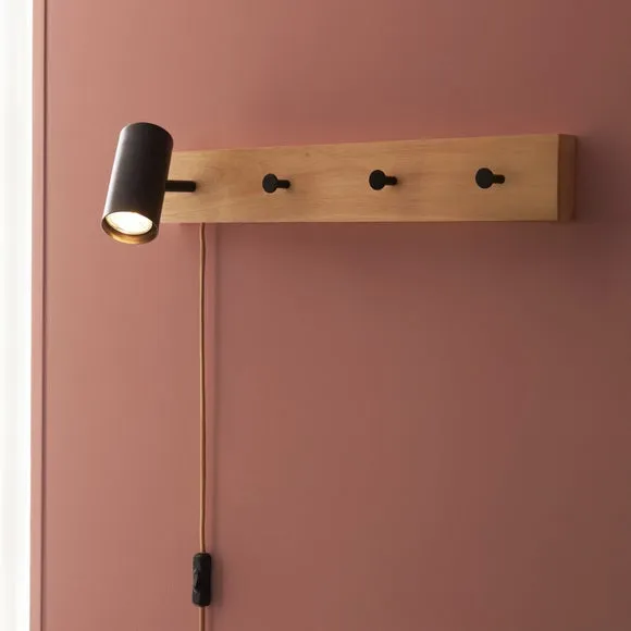 Jacques Plug In Wall Light & Clothes Hanger