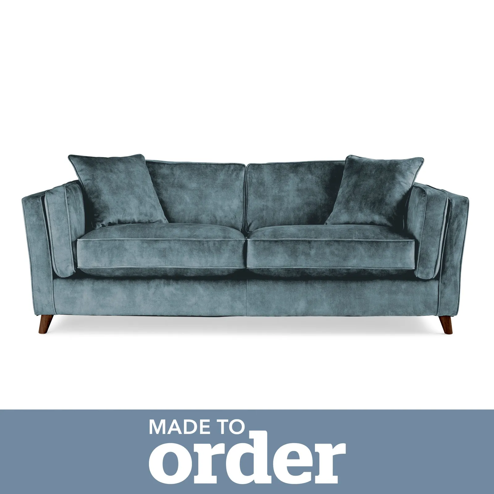 Arabella 3 Seater Sofa Slub Velvet Slub Velvet Steel Blue