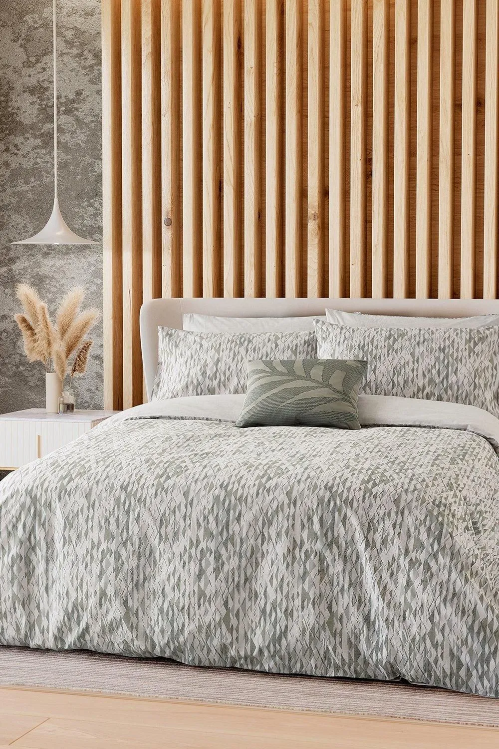 Nalu Nicole Scherzinger 'Dune' Cotton Duvet Cover Set in Green