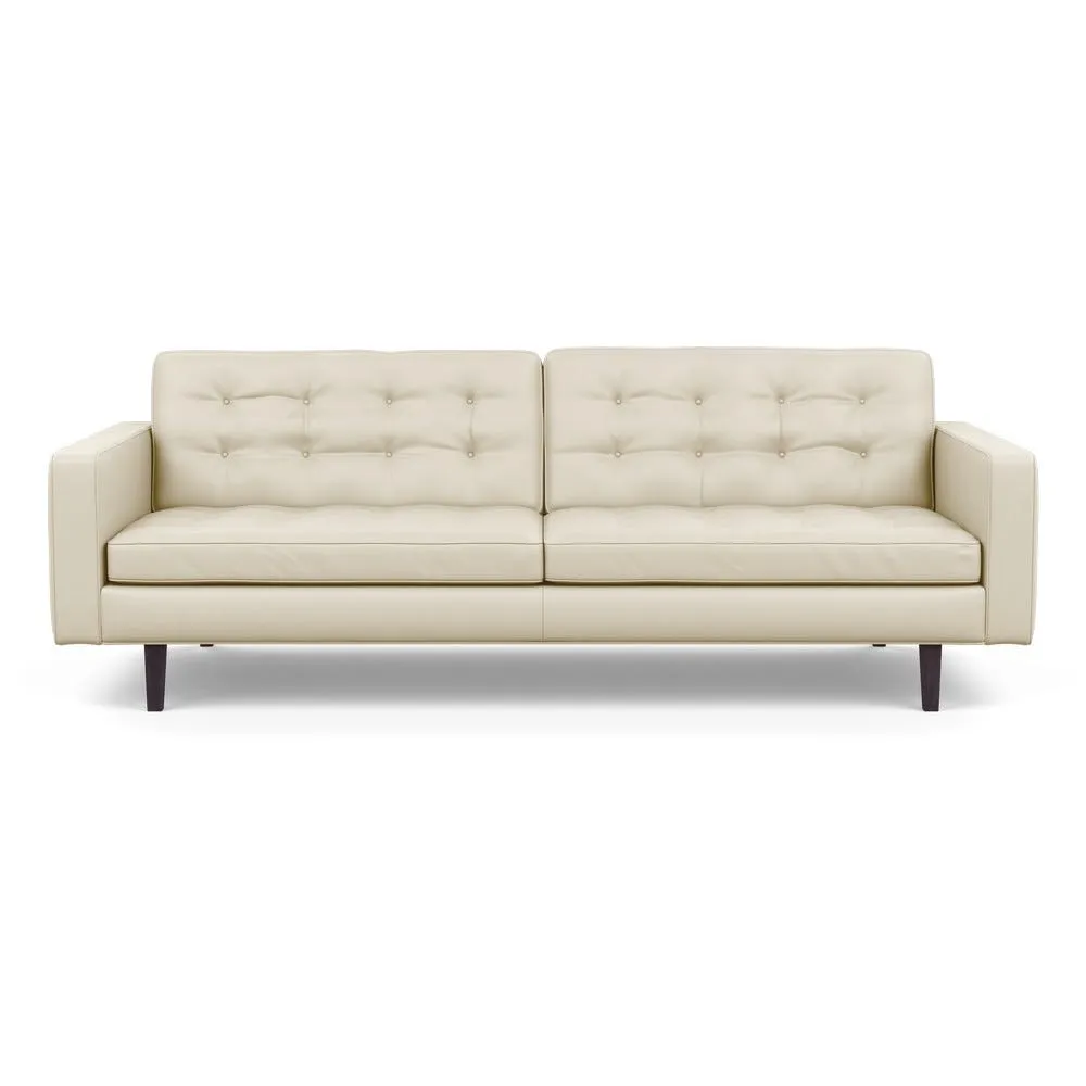Heal's Hepburn 4 Seater Sofa Leather Grain Storm 006 Wenge Black Feet 3