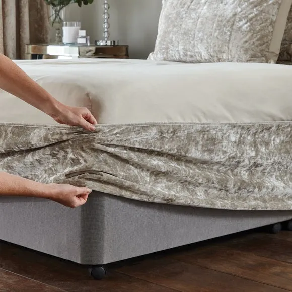 Catherine Lansfield Crushed Velvet Divan Base Bed Wrap 4
