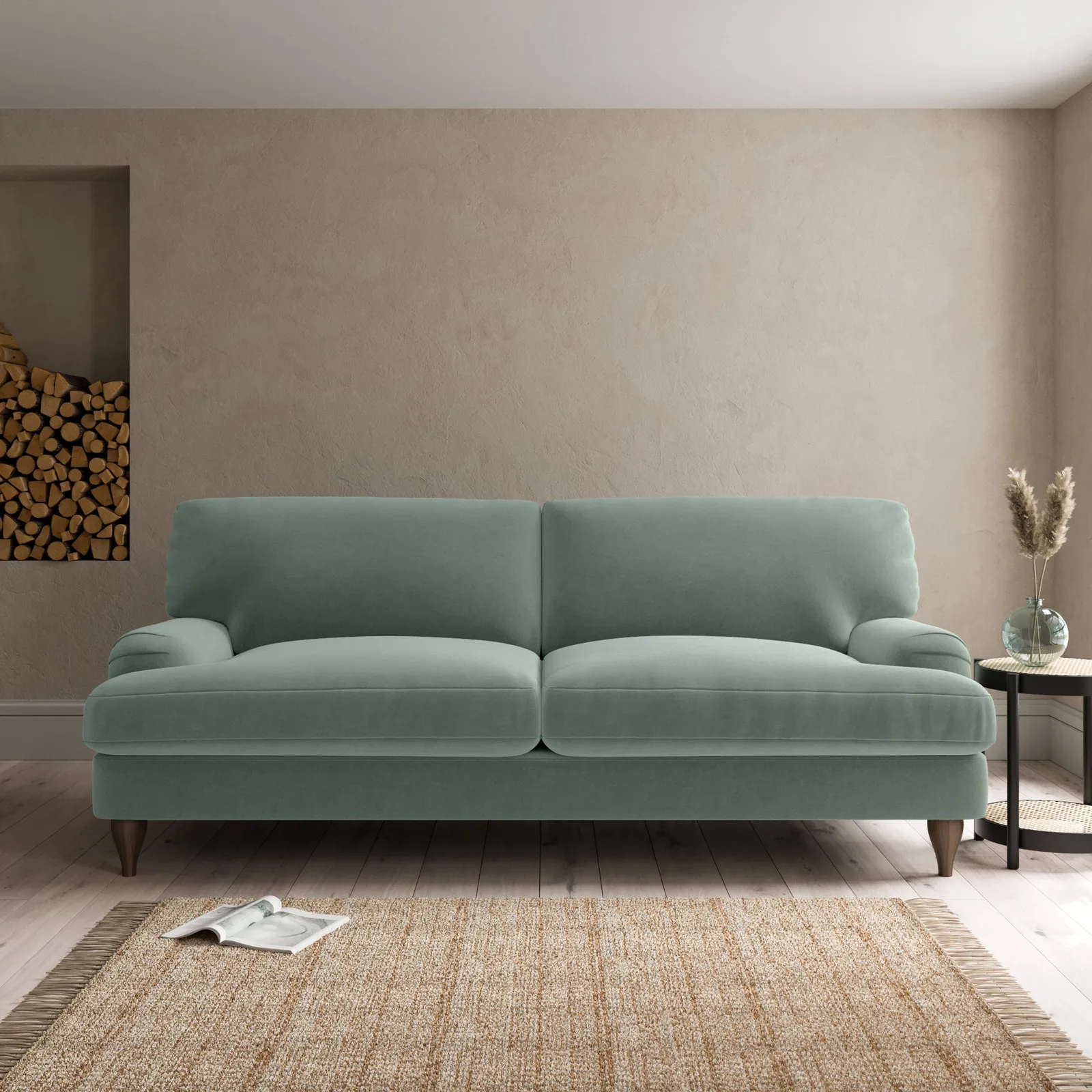 Darwin Luxury Velvet 4 Seater Sofa Luxury Velvet Lilypad