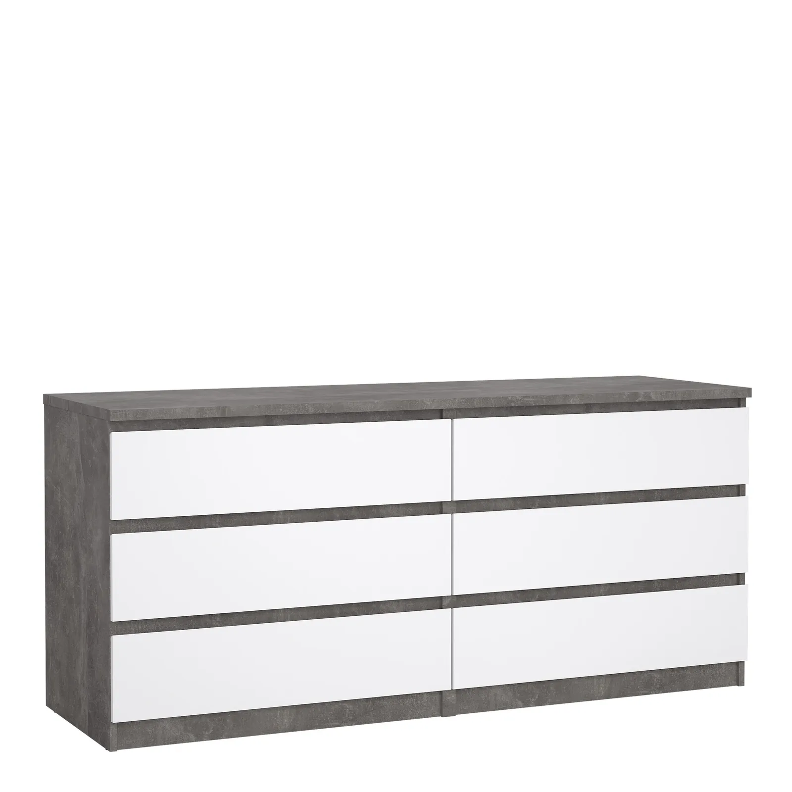 Furniture To Go Naia Wide Chest of 6 Drawers (3+3) in Grey 1