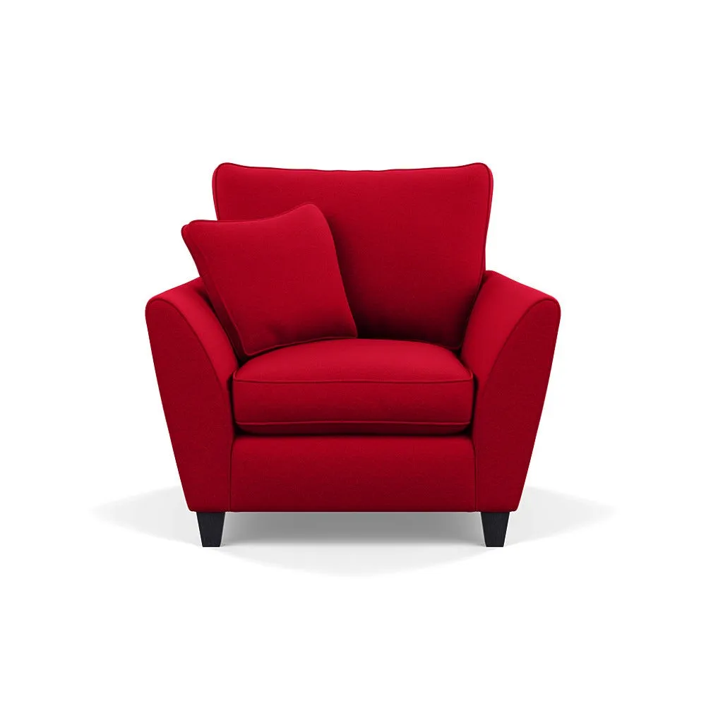 Heal's Torino Armchair Melton Wool Red Oxide Black