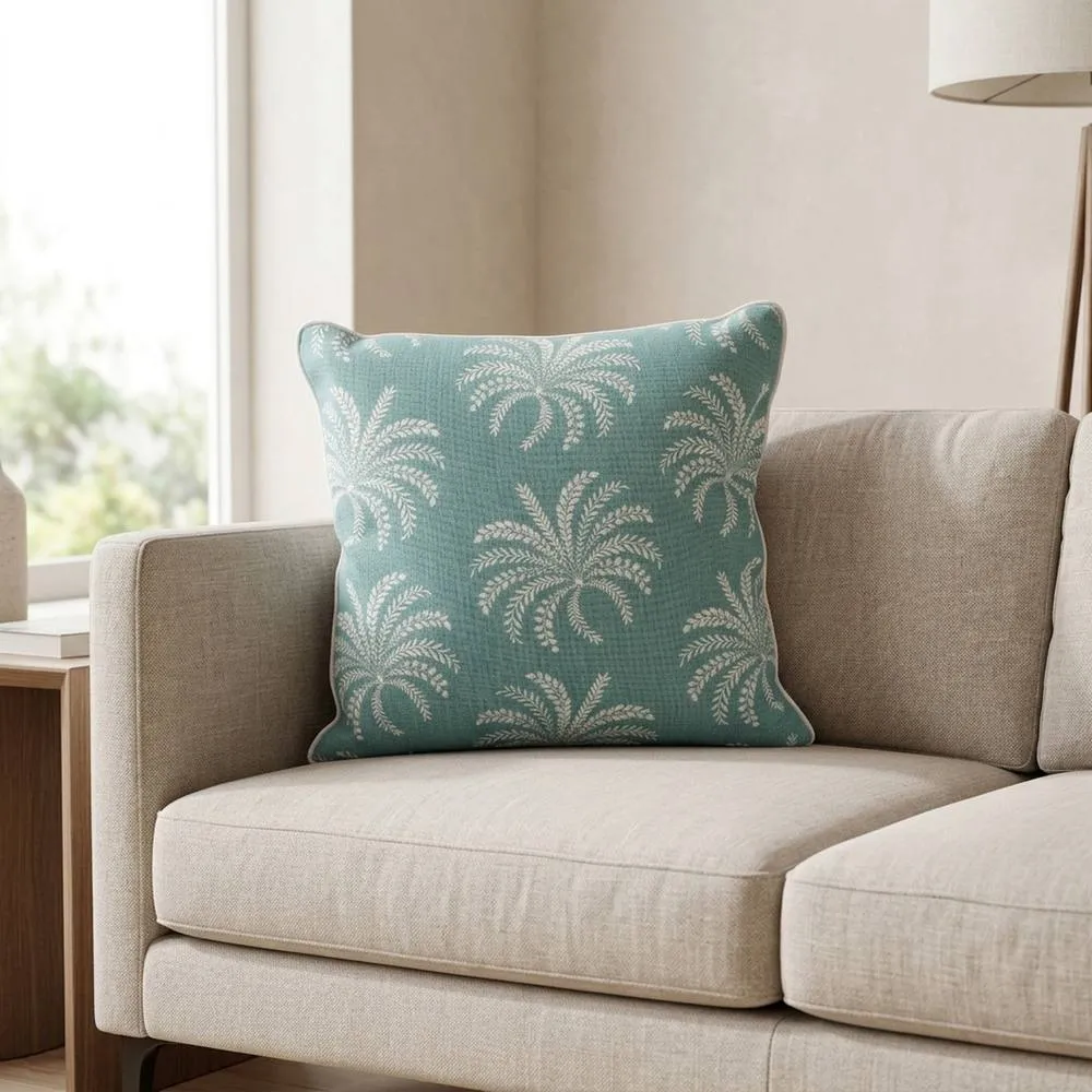 Garden Greatness Tropical Palm Print Decorative Cushion