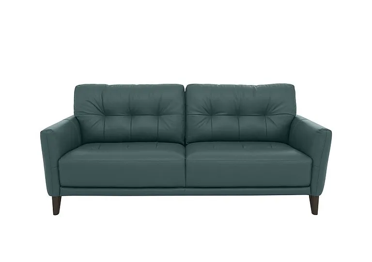 Uno Leather 3 Seater Sofa - BV Lake Green