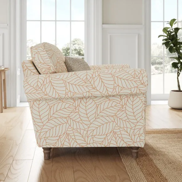 Flori Woven Leaf Fabric Armchair 2
