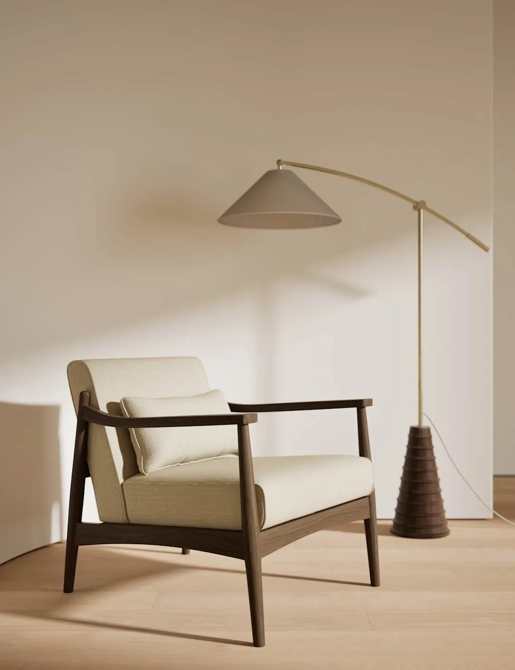 M&S Sherwood Dark Oak Accent Chair Natural