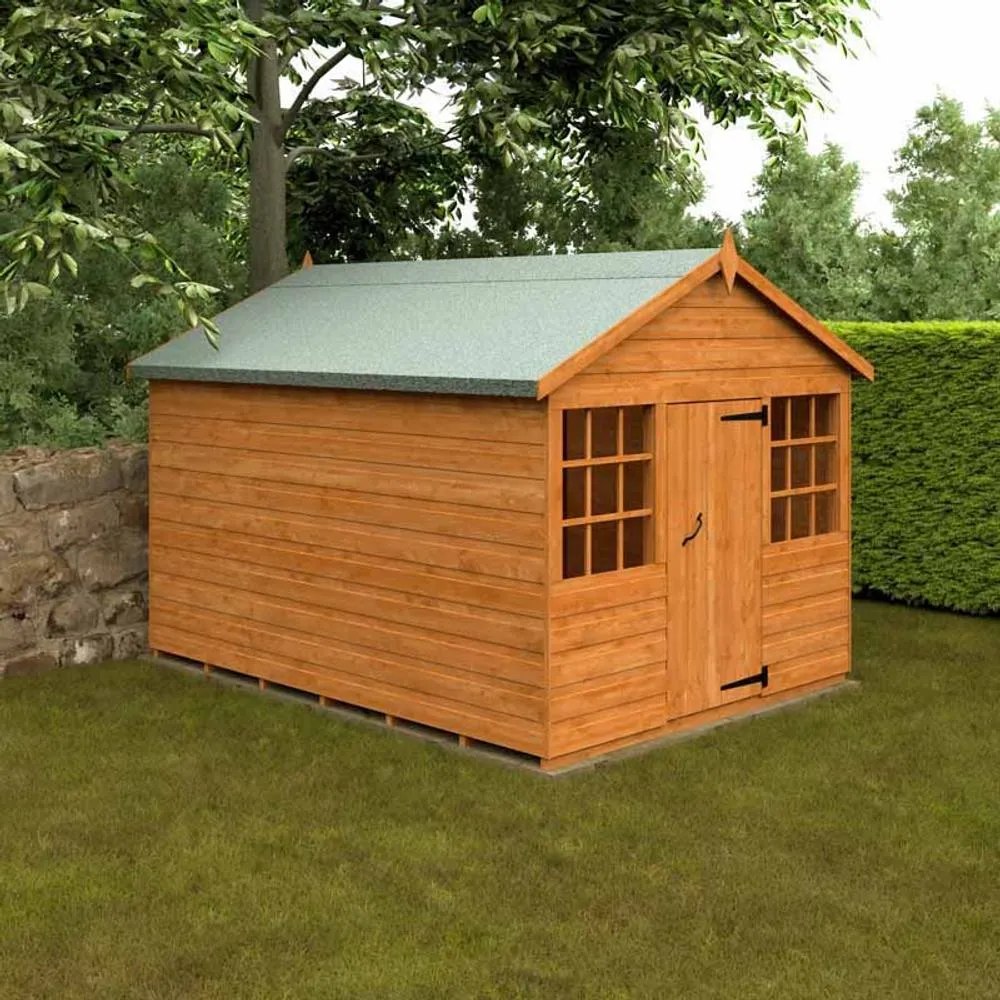 Buttercup Farm 8 x 6 Feet Wendyhouse 12mm Shed - Solid Wood/Softwood/Pine in Burnt Orange 2
