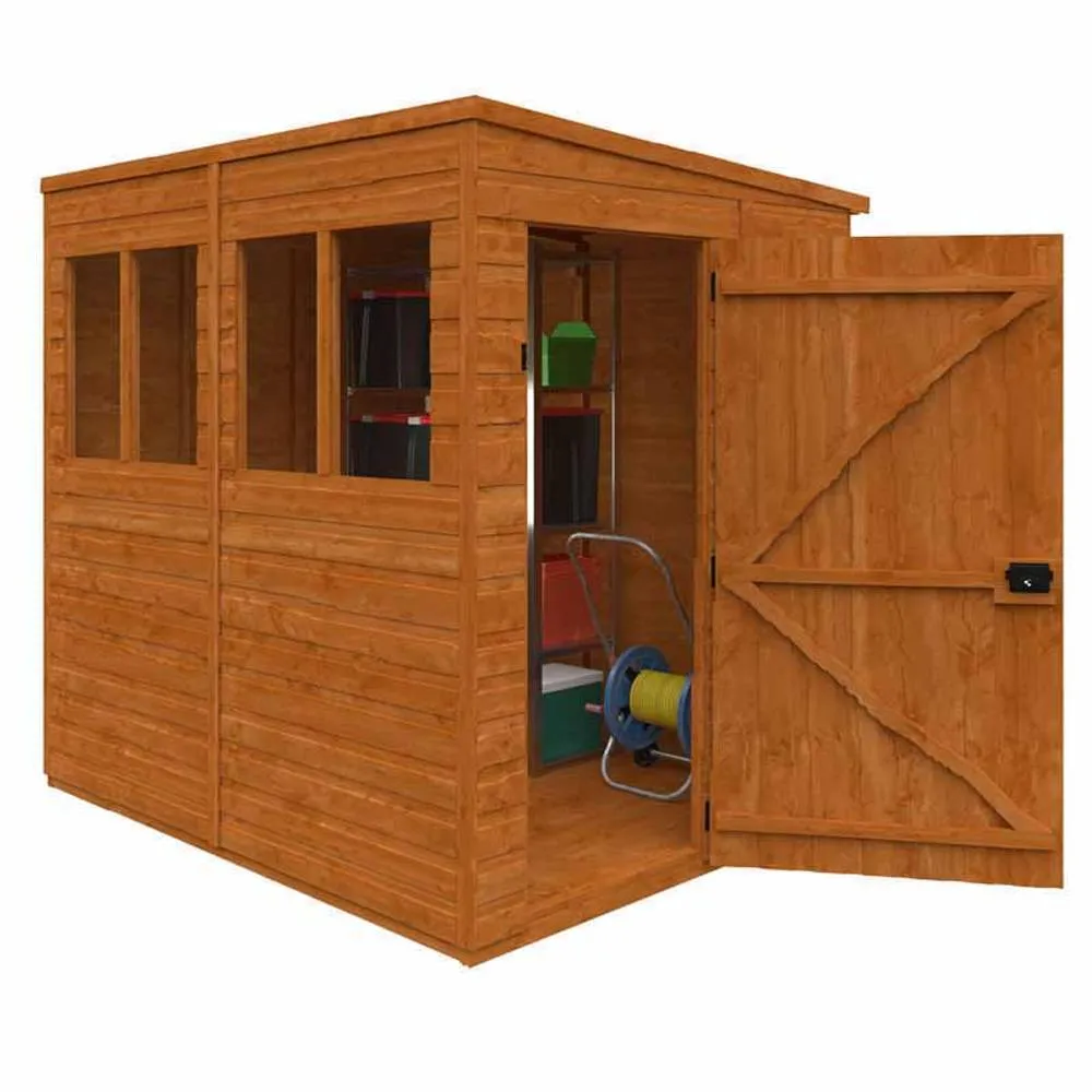 Buttercup Farm 8x6 Flex Pent Summerhouse Garden Sunroom 12mm Flex in Burnt Orange