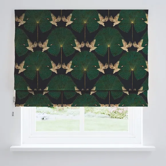 Luxe Crane Velour Blackout Roman Blinds 4