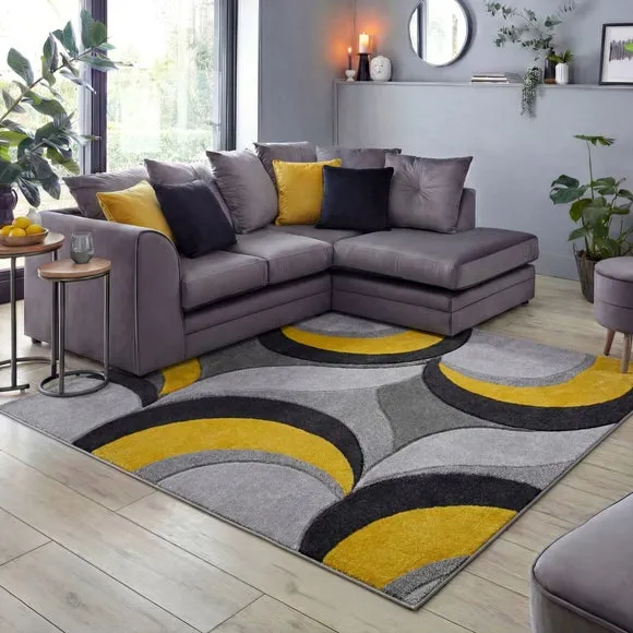 Mirage Demi Abstract Curve Square Rug