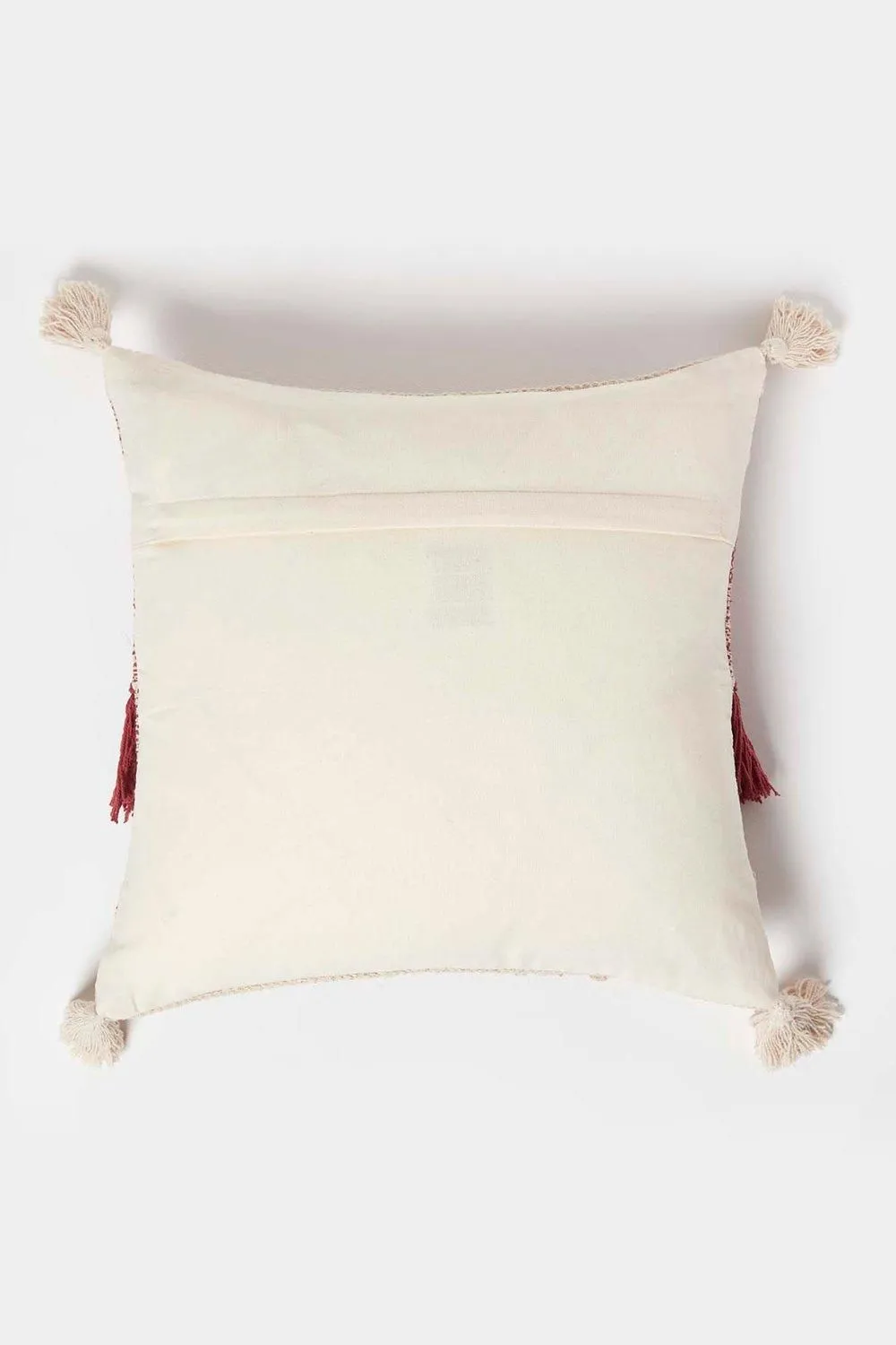 Homescapes Zadar Handwoven Fringed Red Kilim Cushion 3