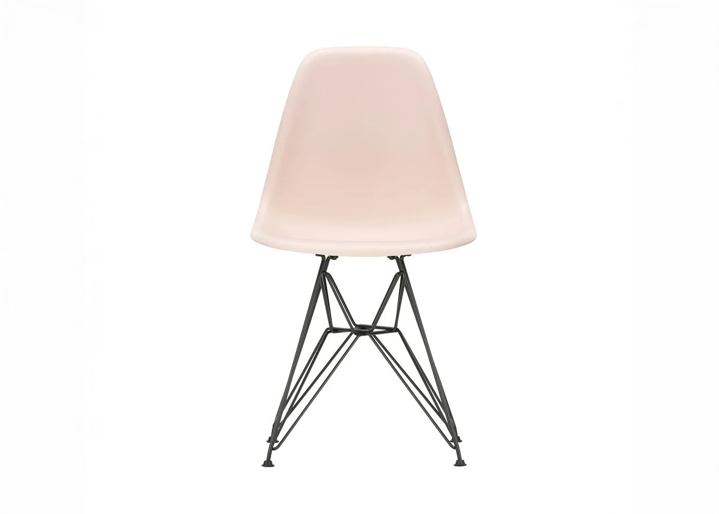 Vitra Eames DSR Chair Pale Rose Basic Dark Powder Coated Base 04 Glides