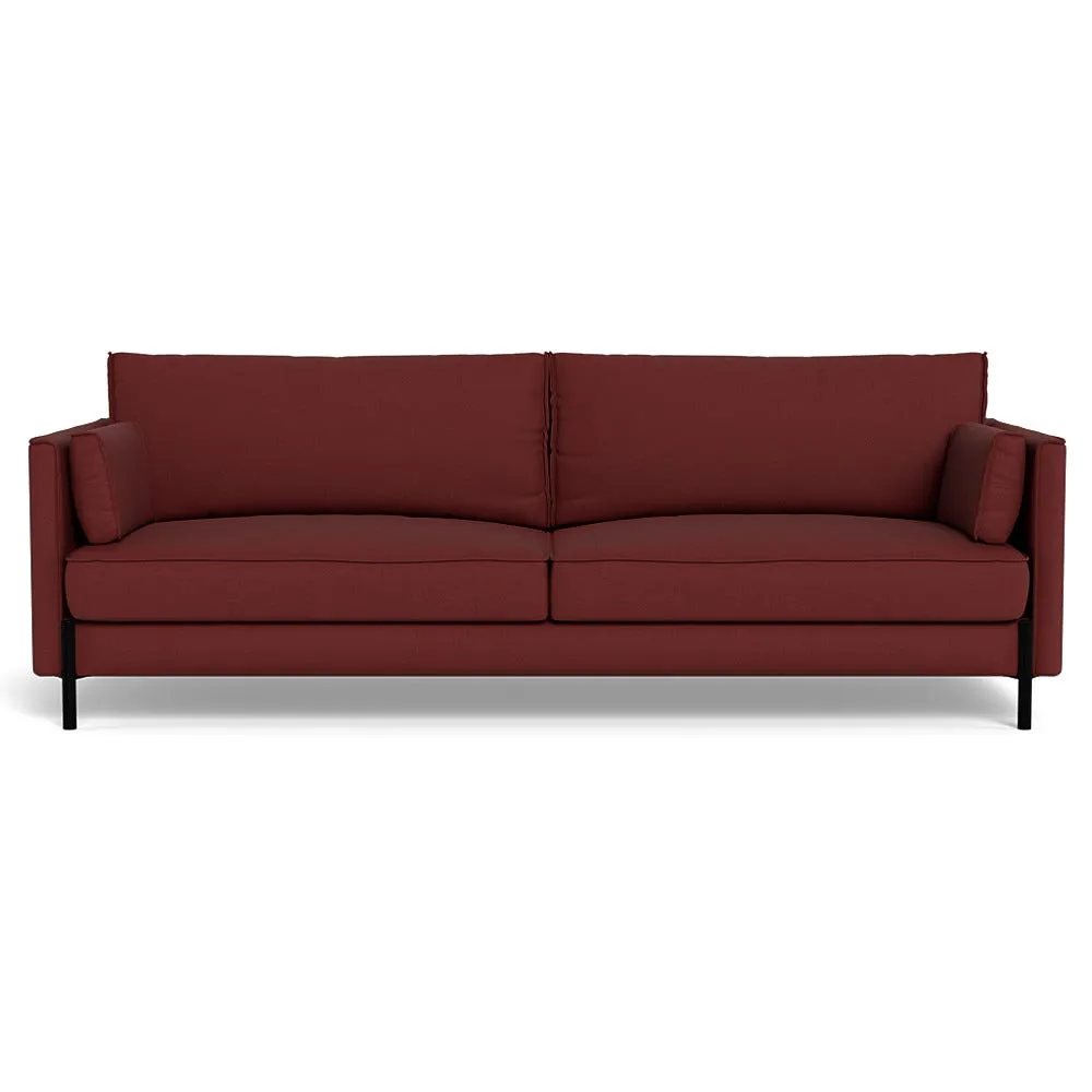 Heal's Tortona 4 Seater Sofa Capelo Linen-Cotton Etruscan Red Black Feet 1