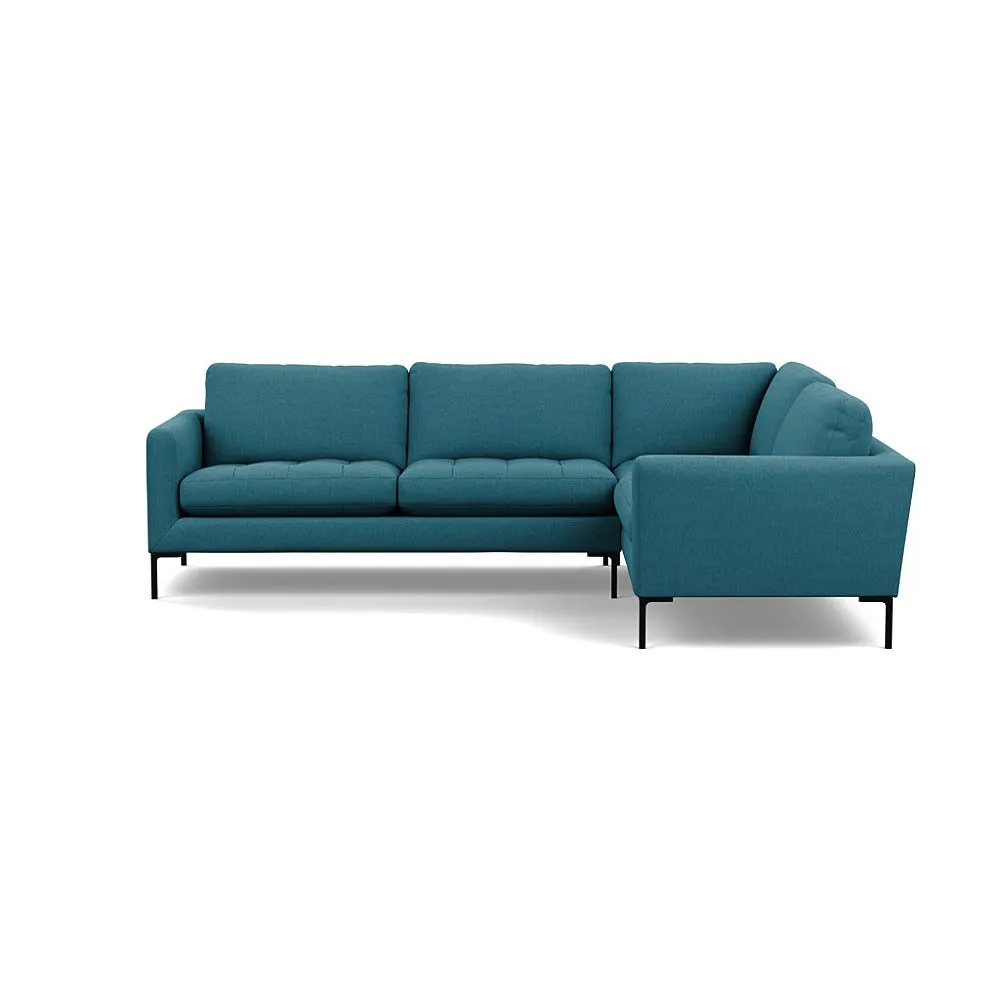 Heal's Eton Right Hand Facing Corner Sofa Brushed Cotton Cadet Black Feet 1
