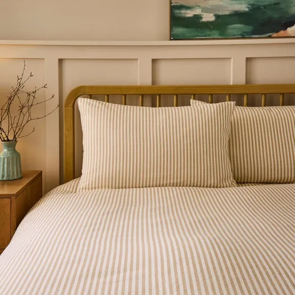 Camille Stripe 100% Brushed Cotton Duvet Cover & Pillowcase Set 2