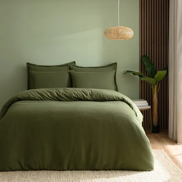 Newston Waffle Polycotton Duvet Cover & Pillowcase Set 2