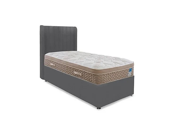 PlushTech Divan Set - Small Single - Plush Dark Grey