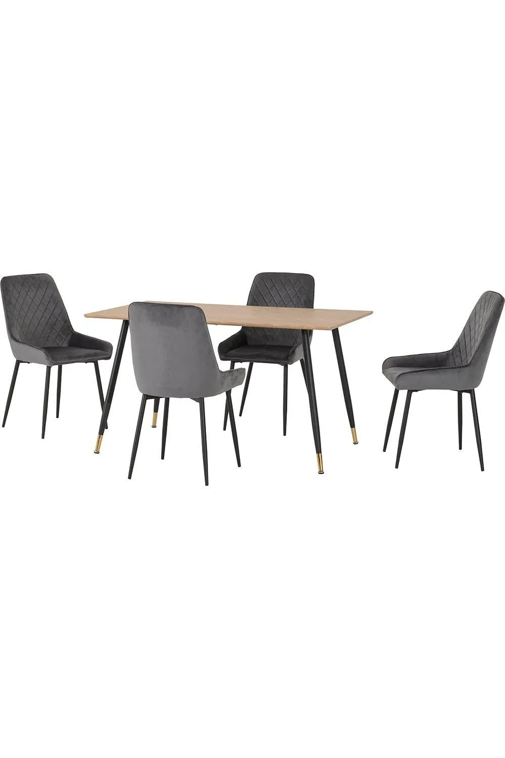 Seconique Hamilton Medium Dining Set with Avery Chairs in Grey 3