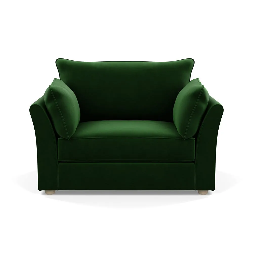 Heal's Tailor Loveseat Smart Velvet Forest Natural Beech Feet