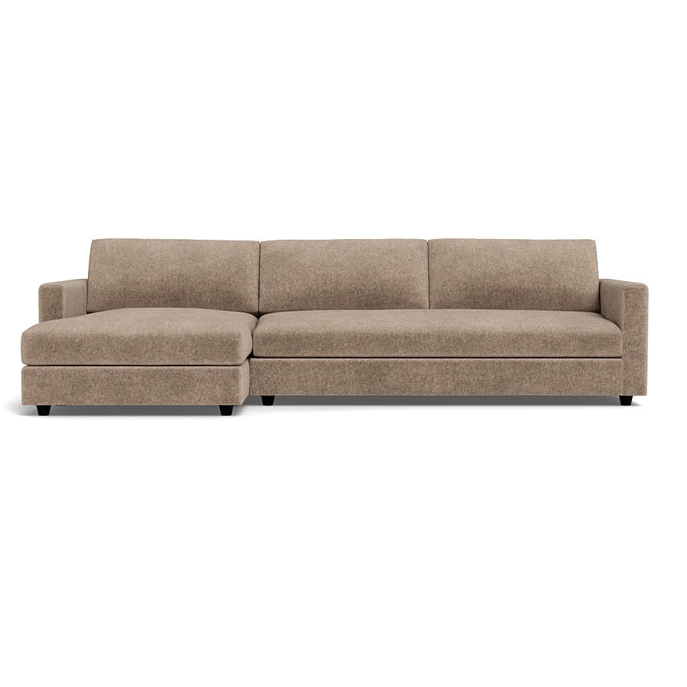 Heal's Nimbus II 4 Str Corner Chaise LHF Boucle Velvet Rocky Black Feet 1