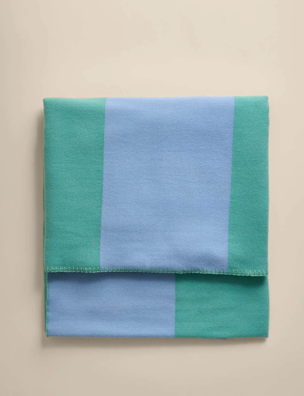 M&S Wool Blend Woven Striped Large Throw Blue Mix