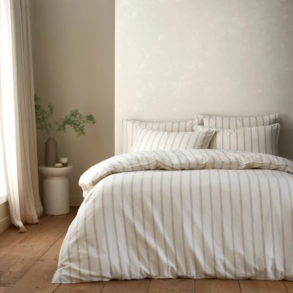 Hoveton Stripe Cotton Linen Duvet Cover & Pillowcase Set