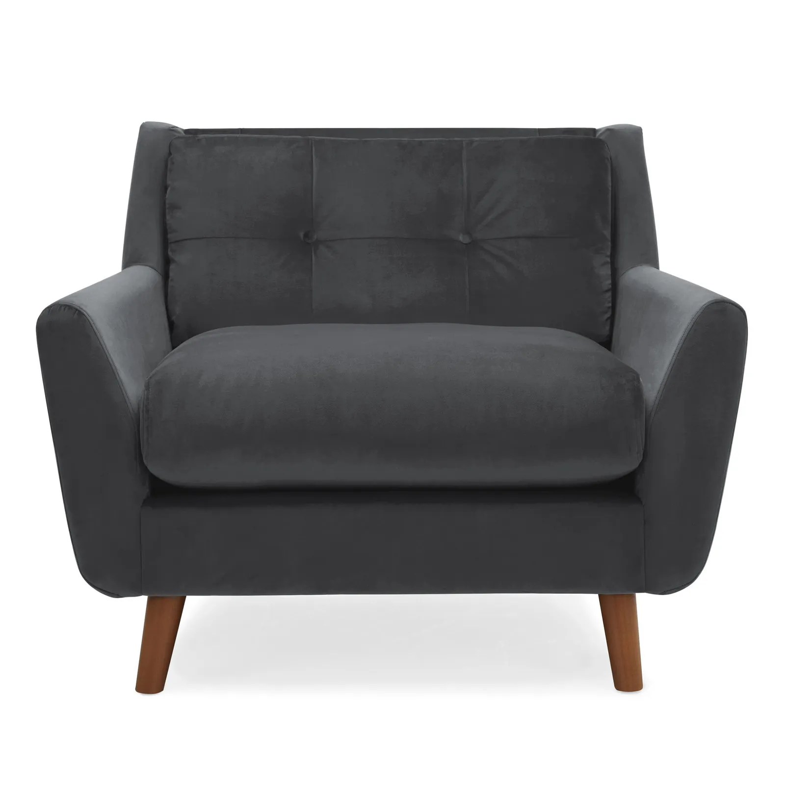 Halston Velvet Snuggle Chair Grey