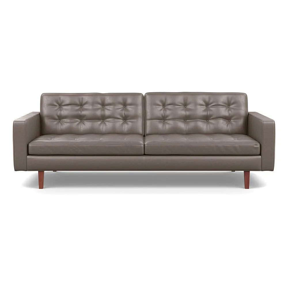 Heal's Hepburn 4 Seater Daino Leather Elephant Walnut Feet 1