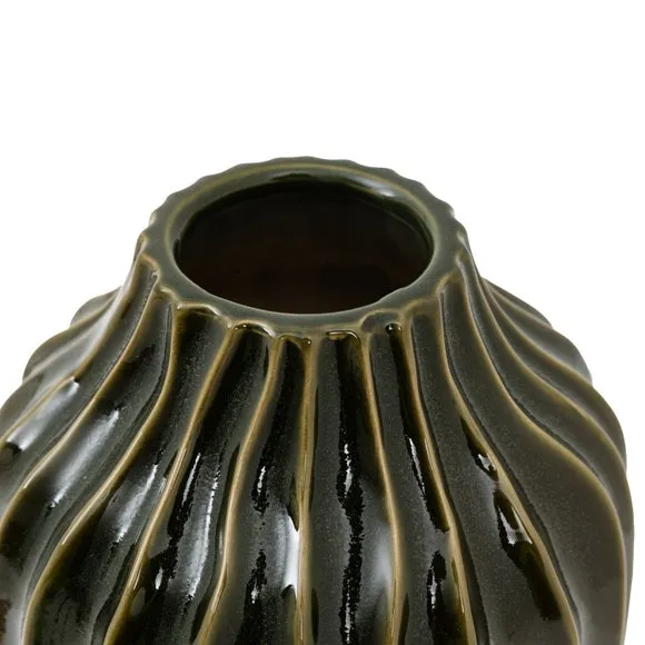 Organic Ribbed Ceramic Vase 4