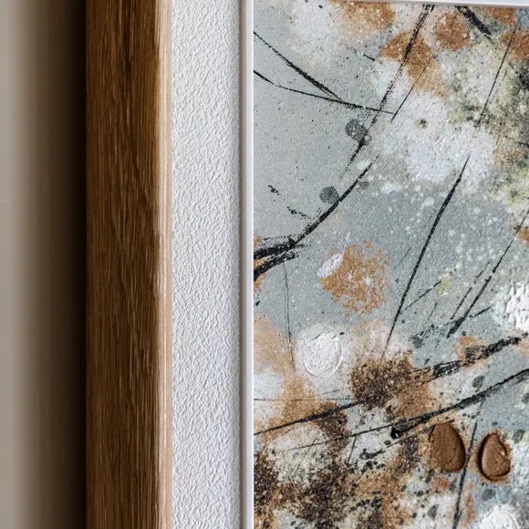 Cedar and Sage Soft Abstract Falling Framed Canvas 3