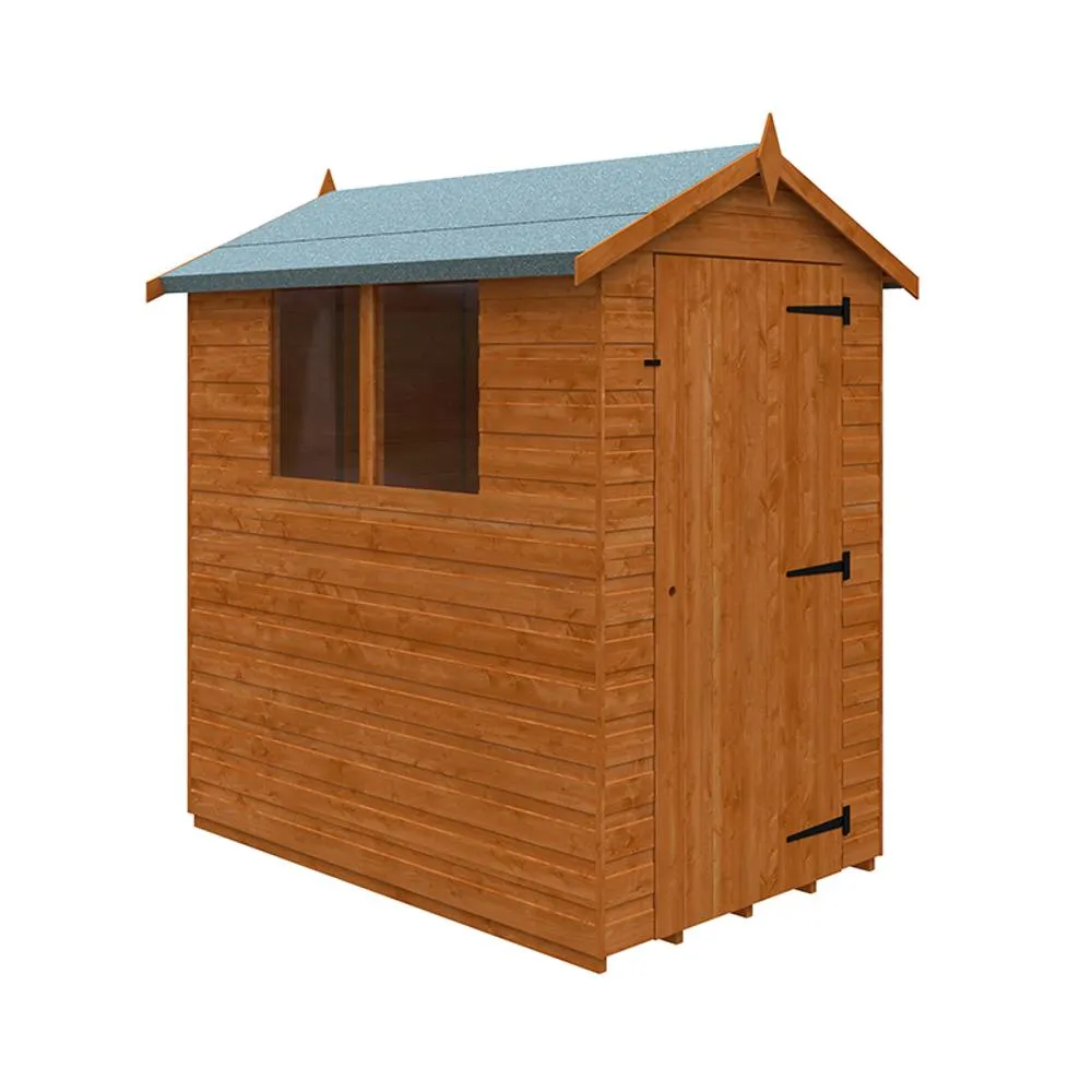 Buttercup Farm 6 x 4 Feet Super Apex 12mm Shed - Solid Wood/Softwood/Pine in Burnt Orange