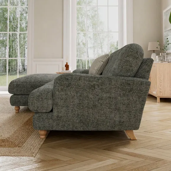 Martha Chunky Chenille Corner Chaise Sofa 3