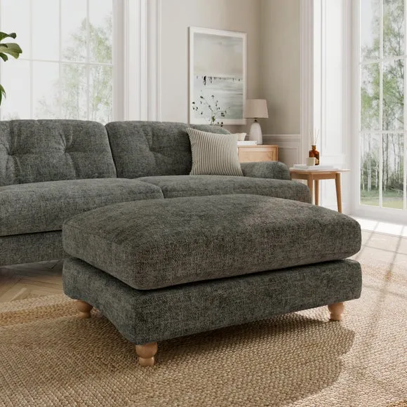 Martha Chunky Chenille Footstool 1