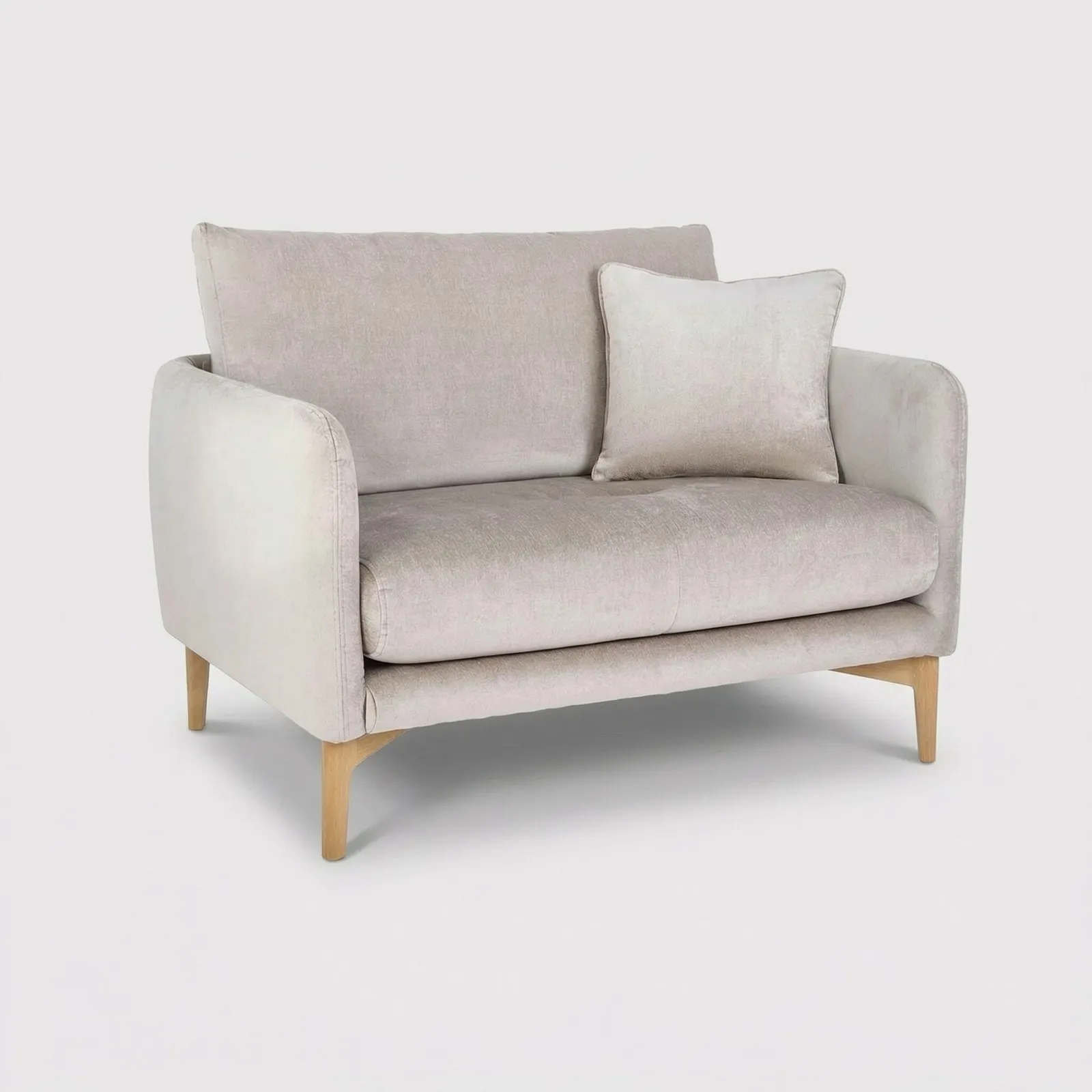 Ercol Aosta Snuggler Armchair, Neutral Fabric | Barker & Stonehouse