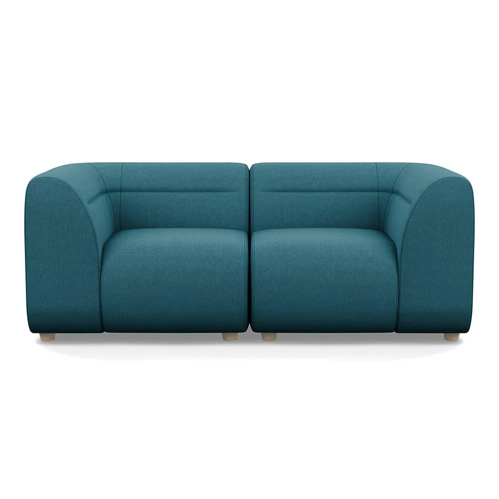 Heal's Lilli 2 Seater Sofa Brushed Cotton Cadet Natural Beech Feet 1