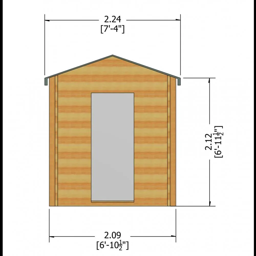 Shires Camelot Log Cabin Home Office Garden Room Approx 7 x 7 Feet in Light Brown 3