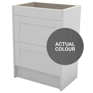 Duarti By Calypso Highwood 600mm Slimline 2 Drawer Floor Standing Vanity Unit - Panther Grey