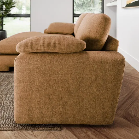 Magnus Vintage Soft Chenille Corner Chaise Sofa 2