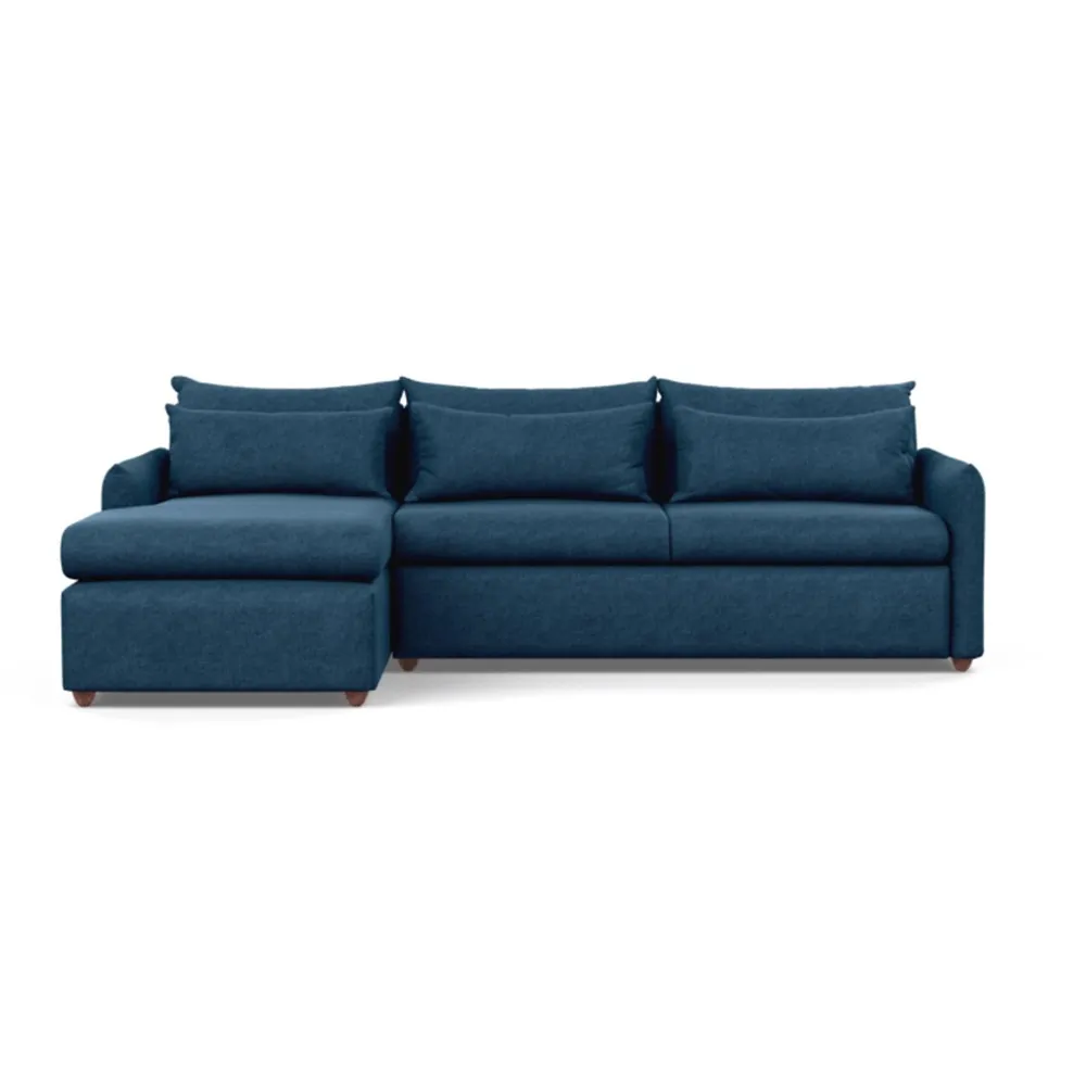 Heal's Pillow Large Left Hand Corner Chaise Texture Ink Chestnut Stain Feet