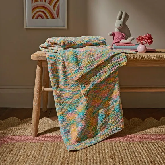 Pastel Ombre Chenille Throw Blanket 120cm x 150cm