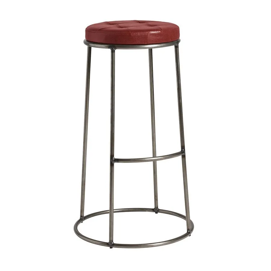 netfurniture Ducat 75 - Black Metal Frame - Vintage Red Seat in Dark Red