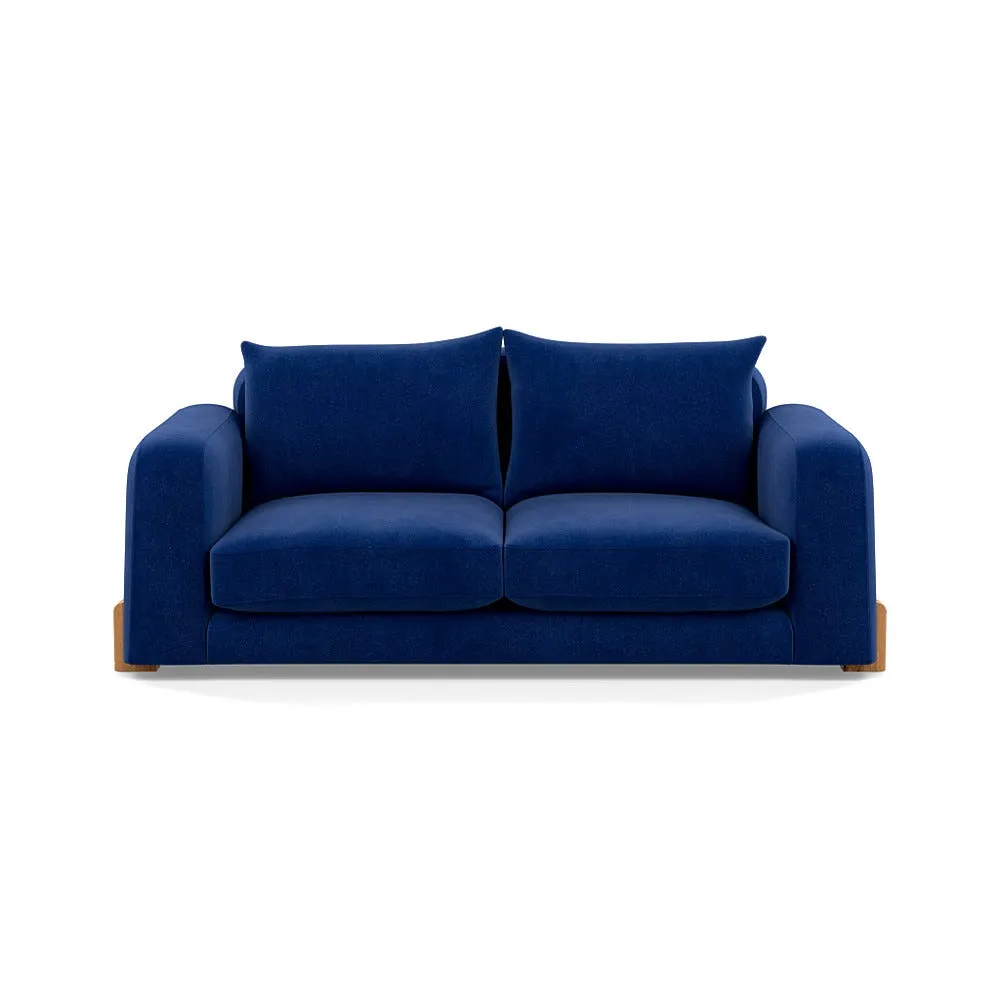 Heal's Nuvola 3 Seater Sofa Smart Luxe Velvet Azure Natural Oak Feet 1