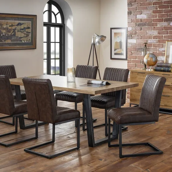 Brooklyn 6 Seater Rectangular Dining Table with 6 Chairs, Solid Oak 5